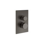 Gessi Incastri Bateria prysznicowa termostatyczna podtynkowa 2-drożna - element zewnętrzny Black Metal Brushed PVD 75135.707