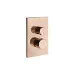 Gessi Incastri Bateria prysznicowa termostatyczna podtynkowa 3-drożna - element zewnętrzny Copper PVD 75137.030