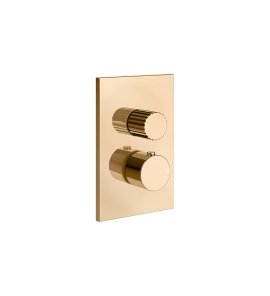 Gessi Incastri Bateria prysznicowa termostatyczna podtynkowa 2-drożna - element zewnętrzny Warm Bronze PVD 75135.735