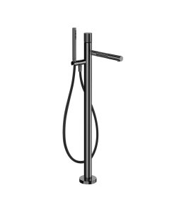 Gessi Incastri Bateria wannowa wolnostojąca z zestawem prysznicowym Black Metal PVD 75028.706