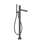 Gessi Incastri Bateria wannowa wolnostojąca z zestawem prysznicowym Black Metal PVD 75028.706