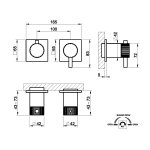 Gessi Incastri Bateria wannowo-prysznicowa podtynkowa - element zewnętrzny Black Metal Brushed PVD 75038.707
