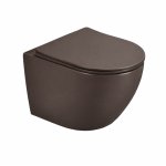 Galatea Design Bulat Miska wisząca SwirlFlush z deską wolnoopadającą 49x37 brown matt/brązowy mat GDSF805BM W MAGAZYNIE!!