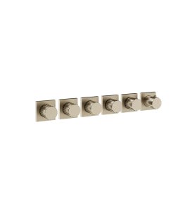 Gessi Incastri Bateria natryskowa termostatyczna podtynkowa 5-drożna - element zewnętrzny Finox Brushed Nickel 75340.149