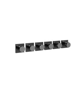 Gessi Incastri Bateria natryskowa termostatyczna podtynkowa 5-drożna - element zewnętrzny Black Metal PVD 75340.706