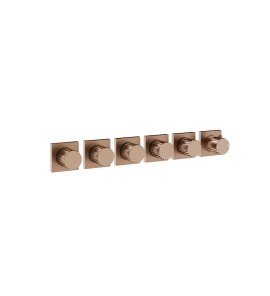 Gessi Incastri Bateria natryskowa termostatyczna podtynkowa 5-drożna - element zewnętrzny Copper Brushed PVD 75340.708