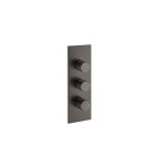 Gessi Incastri Bateria natryskowa termostatyczna podtynkowa - element zewnętrzny Black Metal Brushed PVD 75314.707