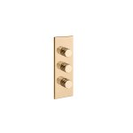 Gessi Incastri Bateria natryskowa termostatyczna podtynkowa - element zewnętrzny Warm Bronze PVD 75314.735