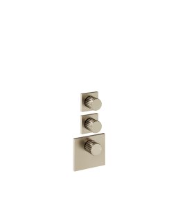 Gessi Incastri Bateria natryskowa termostatyczna podtynkowa 2-drożna - element zewnętrzny Finox Brushed Nickel 75304.149