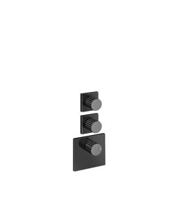 Gessi Incastri Bateria natryskowa termostatyczna podtynkowa 2-drożna - element zewnętrzny Black Metal PVD 75304.706