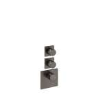Gessi Incastri Bateria natryskowa termostatyczna podtynkowa 2-drożna - element zewnętrzny Black Metal Brushed PVD 75304.707