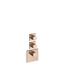 Gessi Incastri Bateria natryskowa termostatyczna podtynkowa 2-drożna - element zewnętrzny Copper PVD 75304.030