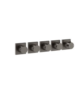 Gessi Incastri Bateria prysznicowa termostatyczna 4-drożna - element zewnętrzny Black Metal Brushed PVD 75338.707