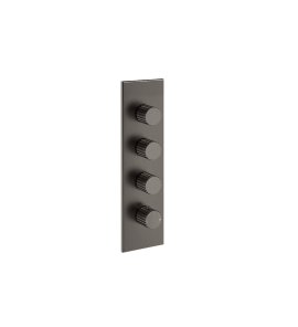 Gessi Incastri Bateria prysznicowa termostatyczna podtynkowa 3-drożna - element zewnętrzny Black Metal Brushed PVD 75316.707