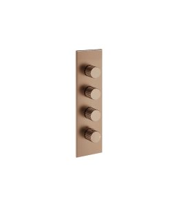 Gessi Incastri Bateria prysznicowa termostatyczna podtynkowa 3-drożna - element zewnętrzny Copper Brushed PVD 75316.708