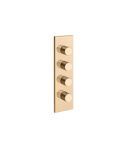 Gessi Incastri Bateria prysznicowa termostatyczna podtynkowa 3-drożna - element zewnętrzny Warm Bronze PVD 75316.735
