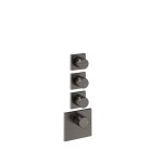 Gessi Incastri Bateria prysznicowa termostatyczna podtynkowa 3-drożna - element zewnętrzny Black Metal Brushed PVD 75306.707