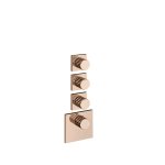Gessi Incastri Bateria prysznicowa termostatyczna podtynkowa 3-drożna - element zewnętrzny Copper PVD 75306.030