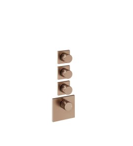 Gessi Incastri Bateria prysznicowa termostatyczna podtynkowa 3-drożna - element zewnętrzny Copper Brushed PVD 75306.708