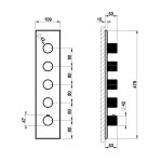 Gessi Incastri Bateria prysznicowa termostatyczna podtynkowa 4-drożna - element zewnętrzny Copper PVD 75318.030