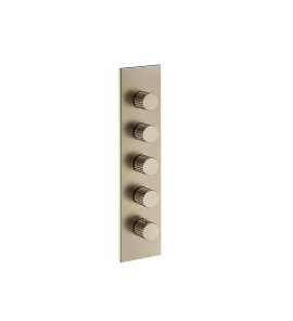 Gessi Incastri Bateria prysznicowa termostatyczna podtynkowa 4-drożna - element zewnętrzny Finox Brushed Nickel 75318.149