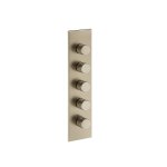 Gessi Incastri Bateria prysznicowa termostatyczna podtynkowa 4-drożna - element zewnętrzny Finox Brushed Nickel 75318.149