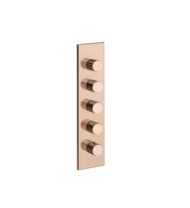 Gessi Incastri Bateria prysznicowa termostatyczna podtynkowa 4-drożna - element zewnętrzny Copper PVD 75318.030