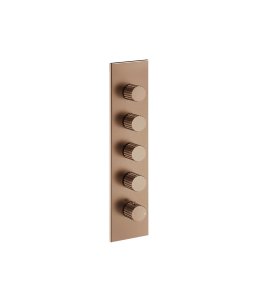 Gessi Incastri Bateria prysznicowa termostatyczna podtynkowa 4-drożna - element zewnętrzny Copper Brushed PVD 75318.708