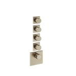 Gessi Incastri Bateria prysznicowa termostatyczna podtynkowa 4-drożna - element zewnętrzny Finox Brushed Nickel 75308.149