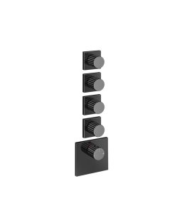 Gessi Incastri Bateria prysznicowa termostatyczna podtynkowa 4-drożna - element zewnętrzny Black Metal PVD 75308.706