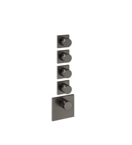 Gessi Incastri Bateria prysznicowa termostatyczna podtynkowa 4-drożna - element zewnętrzny Black Metal Brushed PVD 75308.707