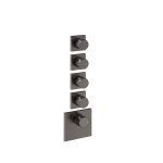 Gessi Incastri Bateria prysznicowa termostatyczna podtynkowa 4-drożna - element zewnętrzny Black Metal Brushed PVD 75308.707