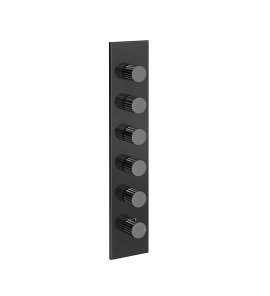 Gessi Incastri Bateria prysznicowa termostatyczna podtynkowa 5-drożna - element zewnętrzny Black Metal PVD 75320.706