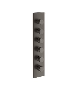 Gessi Incastri Bateria prysznicowa termostatyczna podtynkowa 5-drożna - element zewnętrzny Black Metal Brushed PVD 75320.707