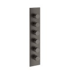 Gessi Incastri Bateria prysznicowa termostatyczna podtynkowa 5-drożna - element zewnętrzny Black Metal Brushed PVD 75320.707