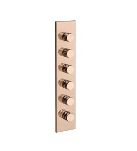 Gessi Incastri Bateria prysznicowa termostatyczna podtynkowa 5-drożna - element zewnętrzny Copper PVD 75320.030