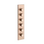 Gessi Incastri Bateria prysznicowa termostatyczna podtynkowa 5-drożna - element zewnętrzny Copper PVD 75320.030