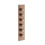 Gessi Incastri Bateria prysznicowa termostatyczna podtynkowa 5-drożna - element zewnętrzny Copper Brushed PVD 75320.708