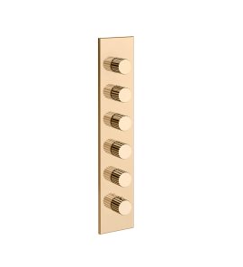 Gessi Incastri Bateria prysznicowa termostatyczna podtynkowa 5-drożna - element zewnętrzny Warm Bronze PVD 75320.735
