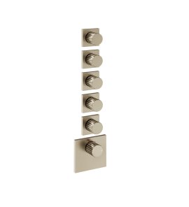 Gessi Incastri Bateria prysznicowa termostatyczna podtynkowa 5-drożna - element zewnętrzny Finox Brushed Nickel 75310.149
