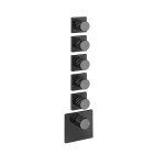 Gessi Incastri Bateria prysznicowa termostatyczna podtynkowa 5-drożna - element zewnętrzny Black Metal PVD 75310.706