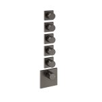 Gessi Incastri Bateria prysznicowa termostatyczna podtynkowa 5-drożna - element zewnętrzny Black Metal Brushed PVD 75310.707