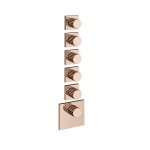 Gessi Incastri Bateria prysznicowa termostatyczna podtynkowa 5-drożna - element zewnętrzny Copper PVD 75310.030