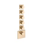 Gessi Incastri Bateria prysznicowa termostatyczna podtynkowa 5-drożna - element zewnętrzny Warm Bronze PVD 75310.735
