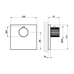 Gessi Incastri Zawór termostatyczny podtynkowy - element zewnętrzny Matte Black 75354.299