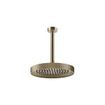 Gessi Incastri Deszczownica Ø 250 mm "żebrowana" z ramieniem sufitowym Finox Brushed Nickel 63750.149