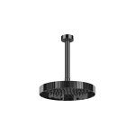 Gessi Incastri Deszczownica Ø 250 mm "żebrowana" z ramieniem sufitowym Black Metal PVD 63750.706