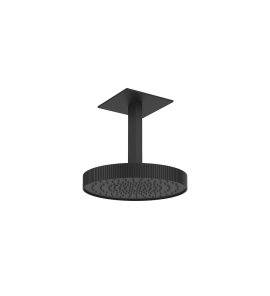 Gessi Incastri Deszczownica Ø 300 mm "żebrowana" z ramieniem sufitowym Matte Black 75172.299
