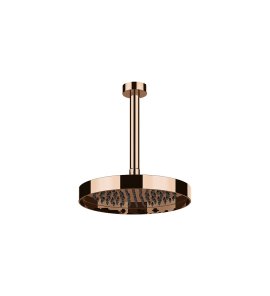 Gessi Incastri Deszczownica Ø 250 mm z ramieniem sufitowym z możliwością dostosowania długości Copper PVD 63053.030
