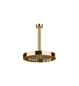 Gessi Incastri Deszczownica Ø 250 mm z ramieniem sufitowym z możliwością dostosowania długości Warm Bronze PVD 63053.735